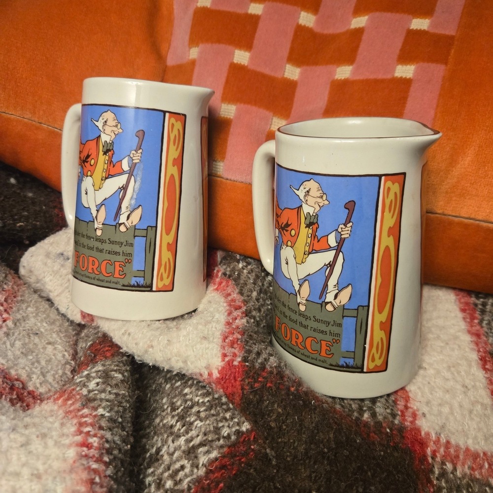 VTG 1900s Sunny Jim Pitchers Force Cereal Clipper Advertising Ceramic England - Picture 4 of 7